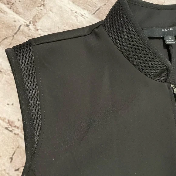 Elie Tahari Black Fit & Flare detail sleeveless dress size 6